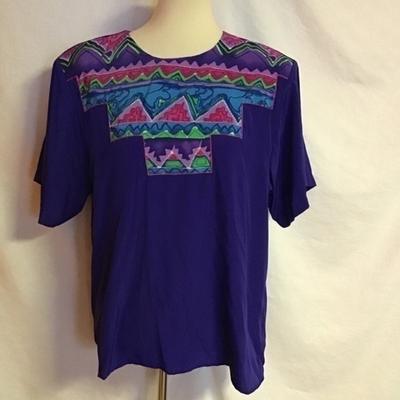 Vintage 80s bright fun tunic - Picture 8 of 10